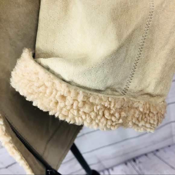 Danier Suede Leather Shearling Jacket Coat M - Picture 8 of 11